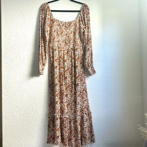 Bohemian Midi Long Sleeve Dress !